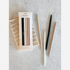 Slim Ballpoint Pens – Set of 4 Matte Neutrals, Black Ink